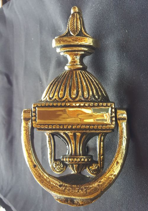 victorian brass urn door knocker - CATEGORY: ANTIQUE MISCELLANEOUS - DATED VICTORIAN