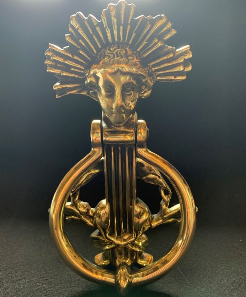 one brass french cherub's face door knocker - CATEGORY: ANTIQUE MISCELLANEOUS - DATED 1800