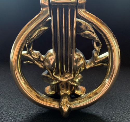 ONE BRASS FRENCH CHERUB'S FACE DOOR KNOCKER - ADDITIONAL PHOTO 2