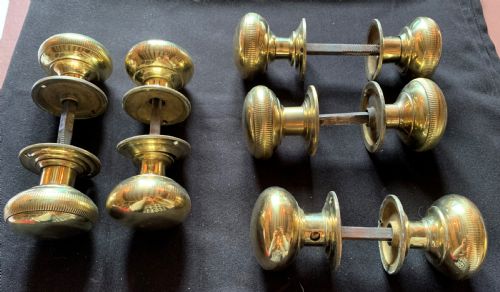 five pairs of brass victorian door knobs - CATEGORY: ANTIQUE MISCELLANEOUS - DATED VICTORIAN
