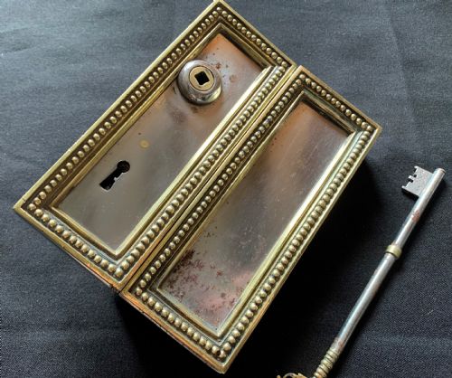 SA116 BRASS POLISHED STEEL FRENCH VICTORIAN LOCK KEY - ADDITIONAL PHOTO 1