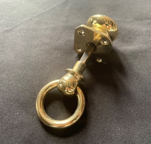 ONE BRASS GEORGIAN RING PULL DOOR KNOB - ADDITIONAL PHOTO 2