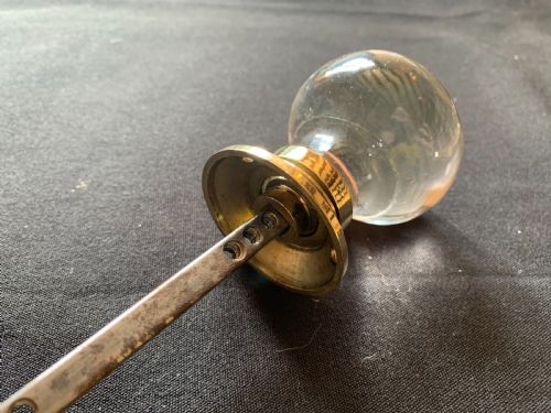 ONE PAIR OF BRASS GLASS REGENCY DOOR KNOBS - ADDITIONAL PHOTO 3