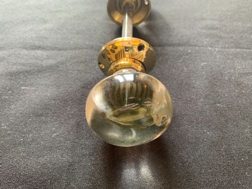 ONE PAIR OF BRASS GLASS REGENCY DOOR KNOBS - ADDITIONAL PHOTO 5