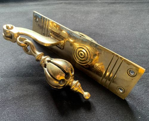 SA069 BRASS GEORGIAN DOOR BELL PULL - ADDITIONAL PHOTO 1