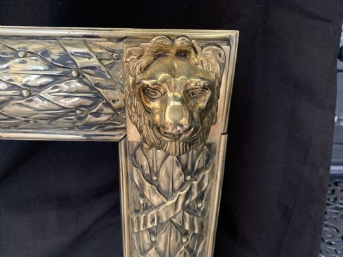 ONE BRASS VICTORIAN LION HEAD FIRE SURROUND - ADDITIONAL PHOTO 4