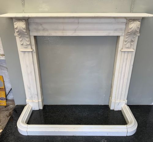 georgian statuary white marble fireplace surround - CATEGORY: ANTIQUE FIREPLACES - DATED GEORGIAN