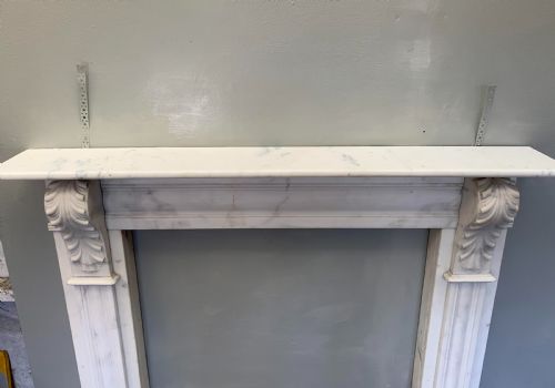 GEORGIAN STATUARY WHITE MARBLE FIREPLACE SURROUND - ADDITIONAL PHOTO 2