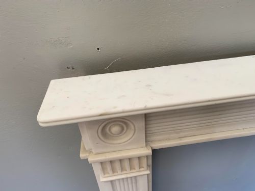 VICTORIAN STATUARY WHITE MARBLE SHEPHERD FIREPLACE - ADDITIONAL PHOTO 1