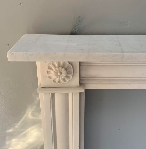 REBATE REGENCY WHITE STATUARY CARVED MARBLE SURROUND - ADDITIONAL PHOTO 3