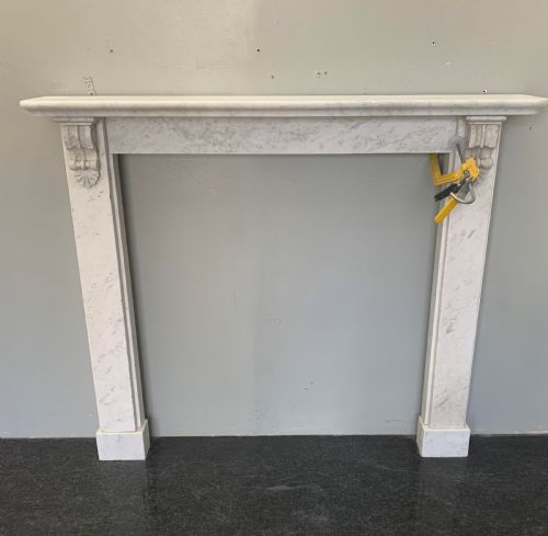 small rebate victorian corbelled white statuary marble fireplace surround - CATEGORY: ANTIQUE FIREPLACES - DATED VICTORIAN