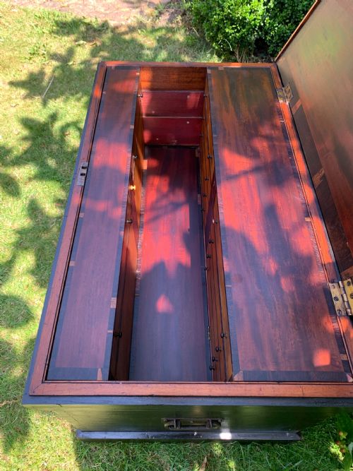 SA113 VICTORIAN CARPENTERS CABINET MAKERS FINELY DETAILED CREST TOOL CHEST - ADDITIONAL PHOTO 6