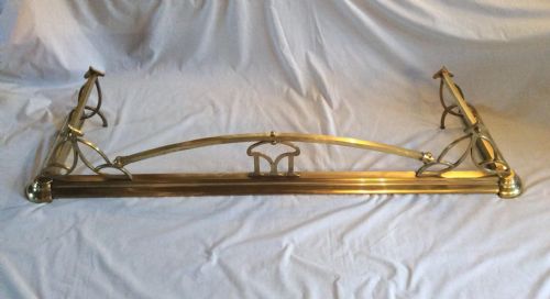 SA020 ART NOUVEAU BRASS FIREPLACE FENDER - ADDITIONAL PHOTO 1