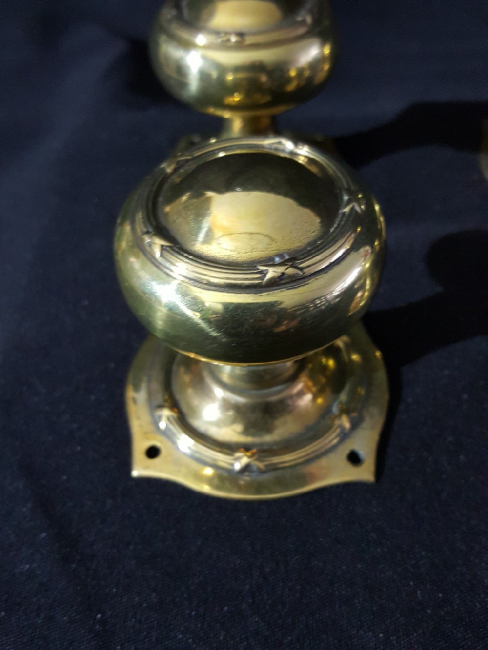 Regency Brass Door Knob (Six piece) Set  View II