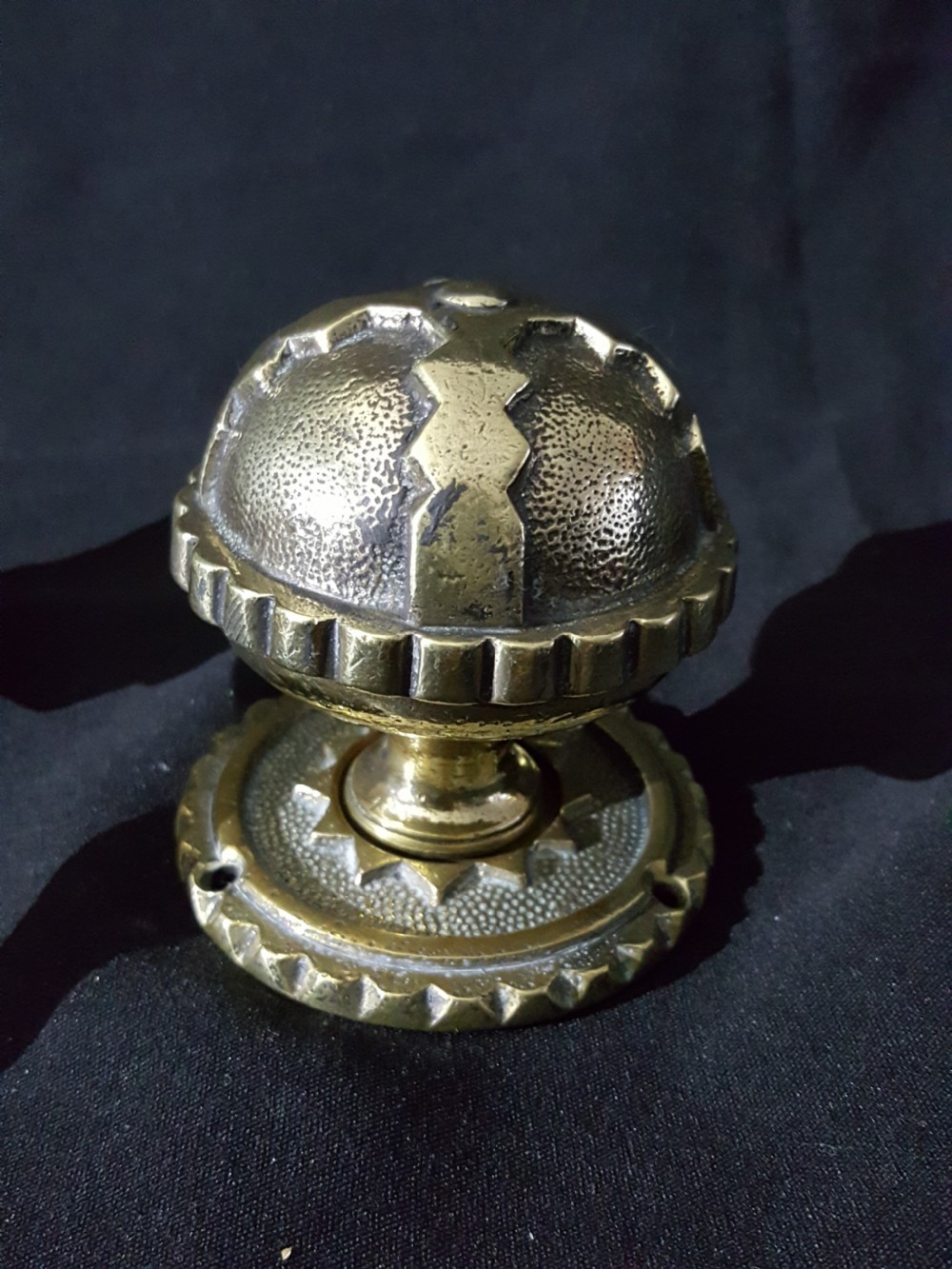 Brass Victorian (Gothic) Door Door Knocker & Door Knob Set. View II