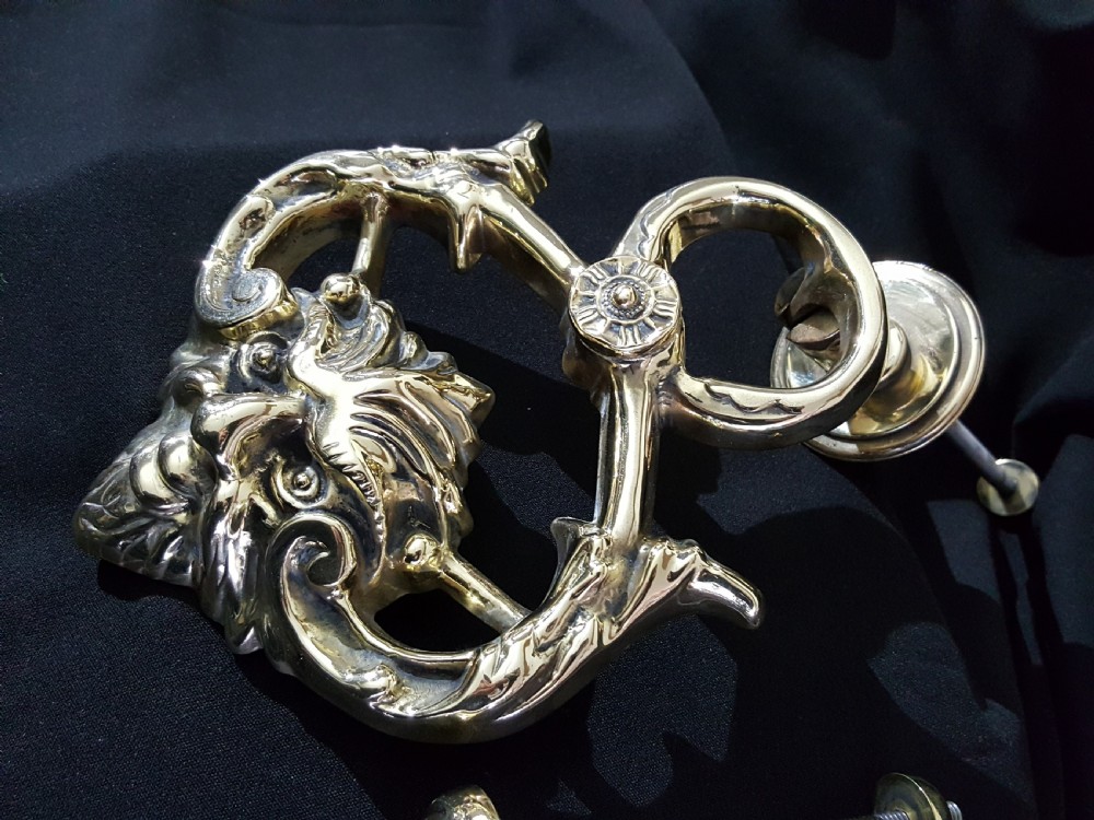 Victorian Maltese Green Man Door Knocker View II