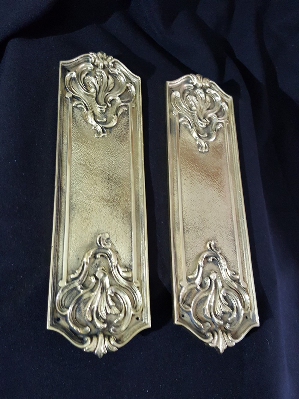 Pair of Victorian Brass Finger Plates View IV