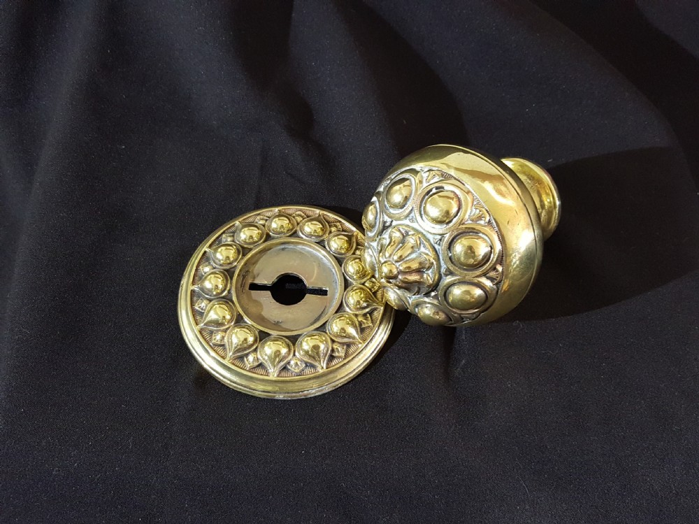 Brass Victorian Gothic Single Door Knob View V