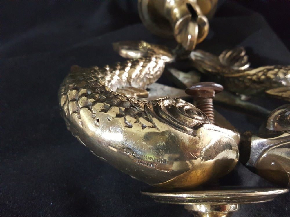 Victorian Brass Maltese Dolphin Door Knocker View IV