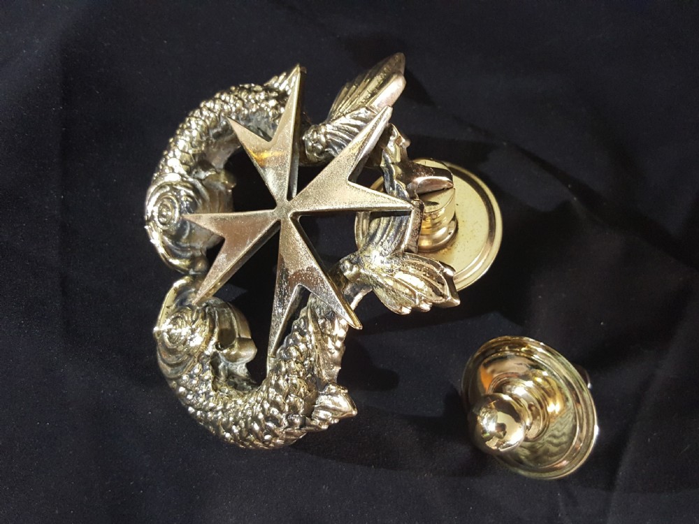 Victorian Brass Maltese Dolphin Door Knocker View VI