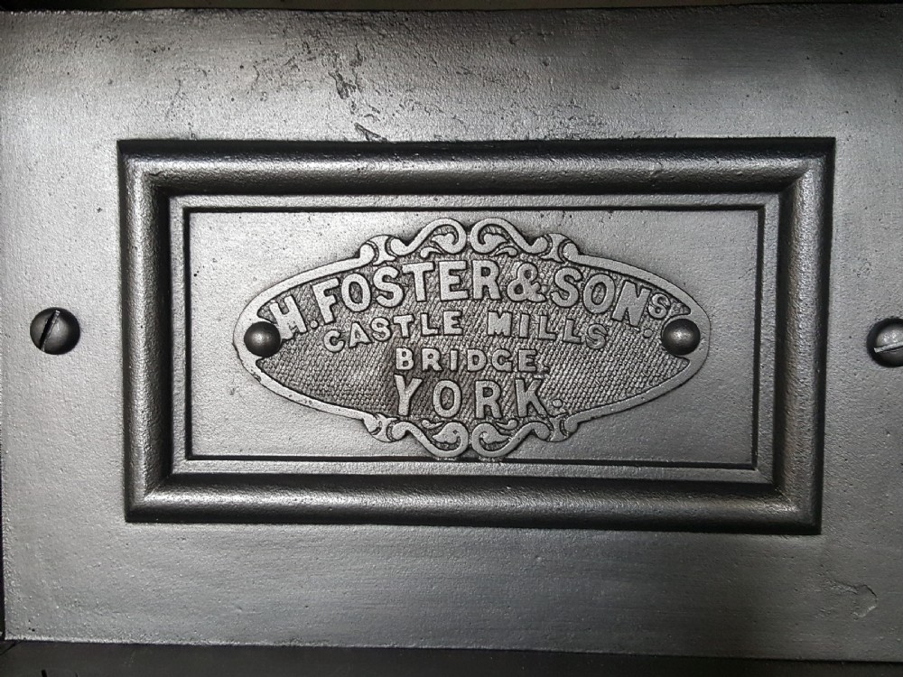 Cast Iron Victorian Cooking Range complete with Brass Pots Hanging Rail. View III