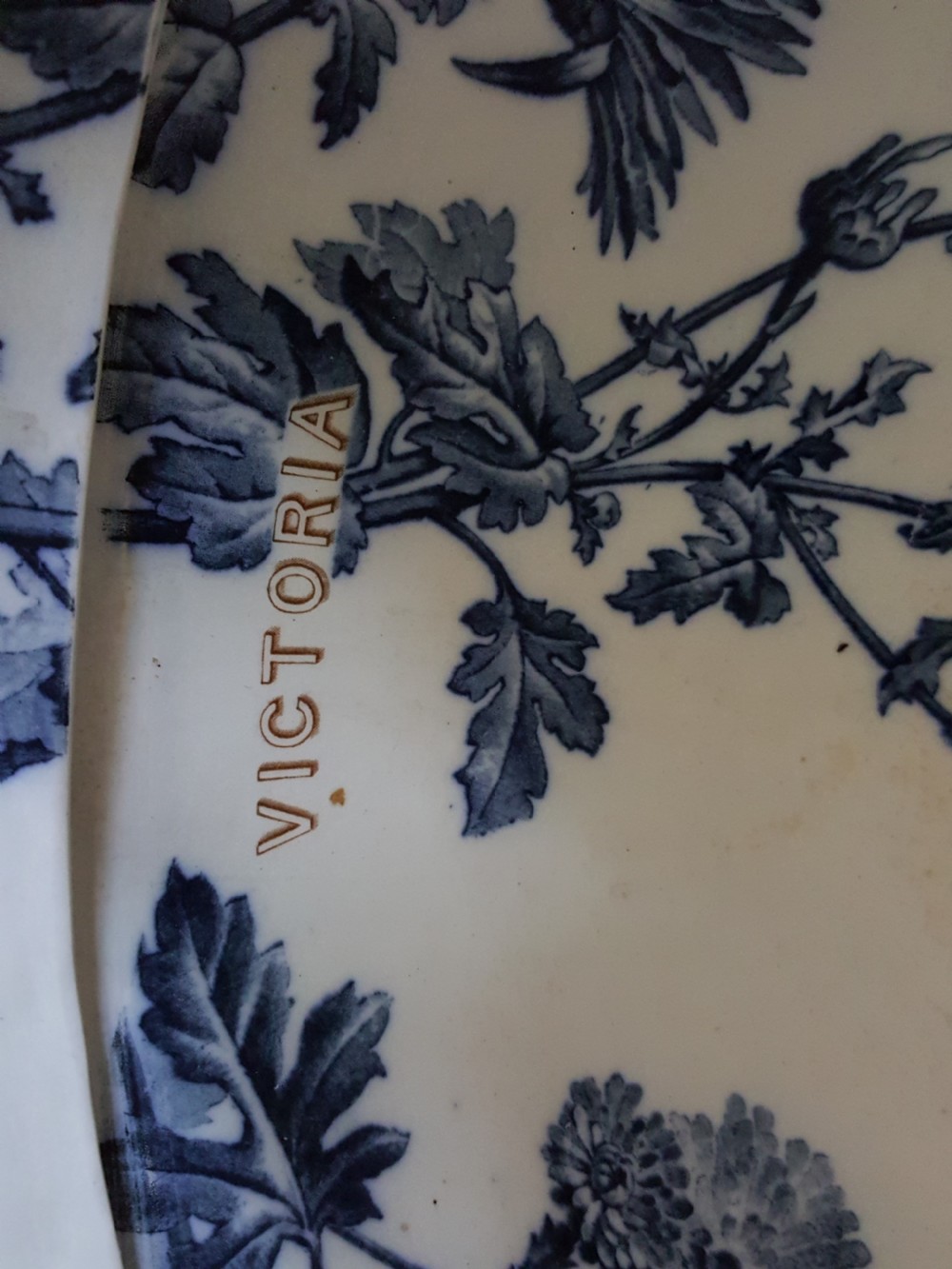 SA028 Victorian Decorative Blue Toilet   View IV
