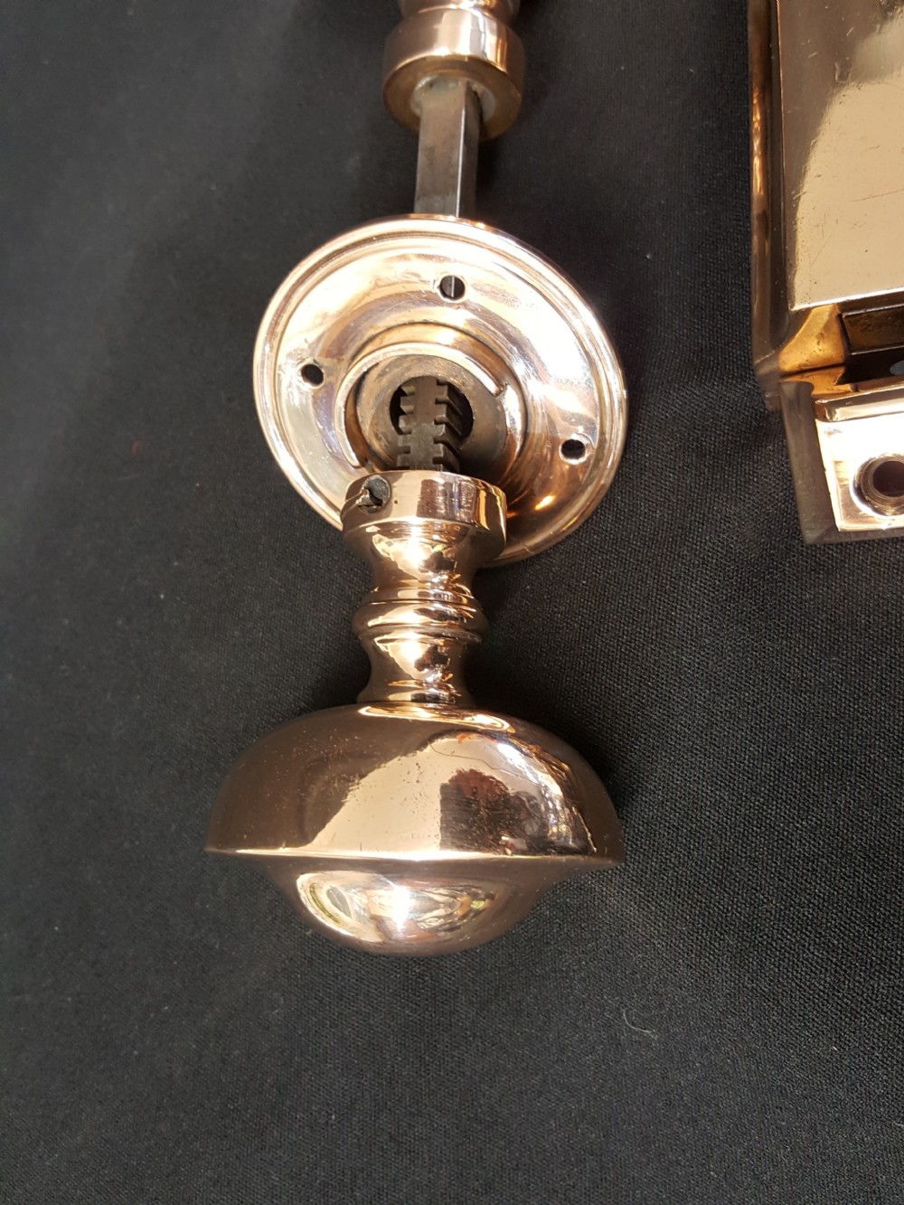 Collection of Edwardian Bronze Locks, Keeps, Door Knobs & Keys. View III