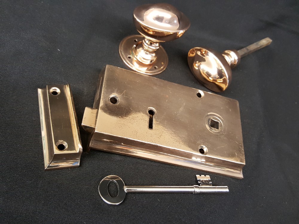 Collection of Edwardian Bronze Locks, Keeps, Door Knobs & Keys. View VIII