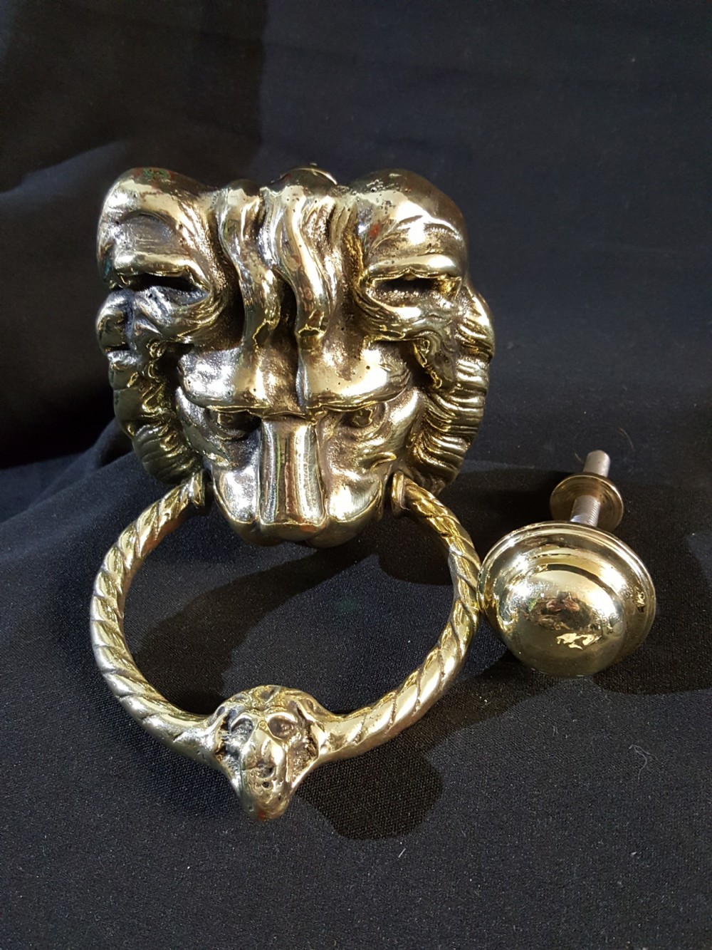 Victorian Brass (Lion Head) Door Knocker View V