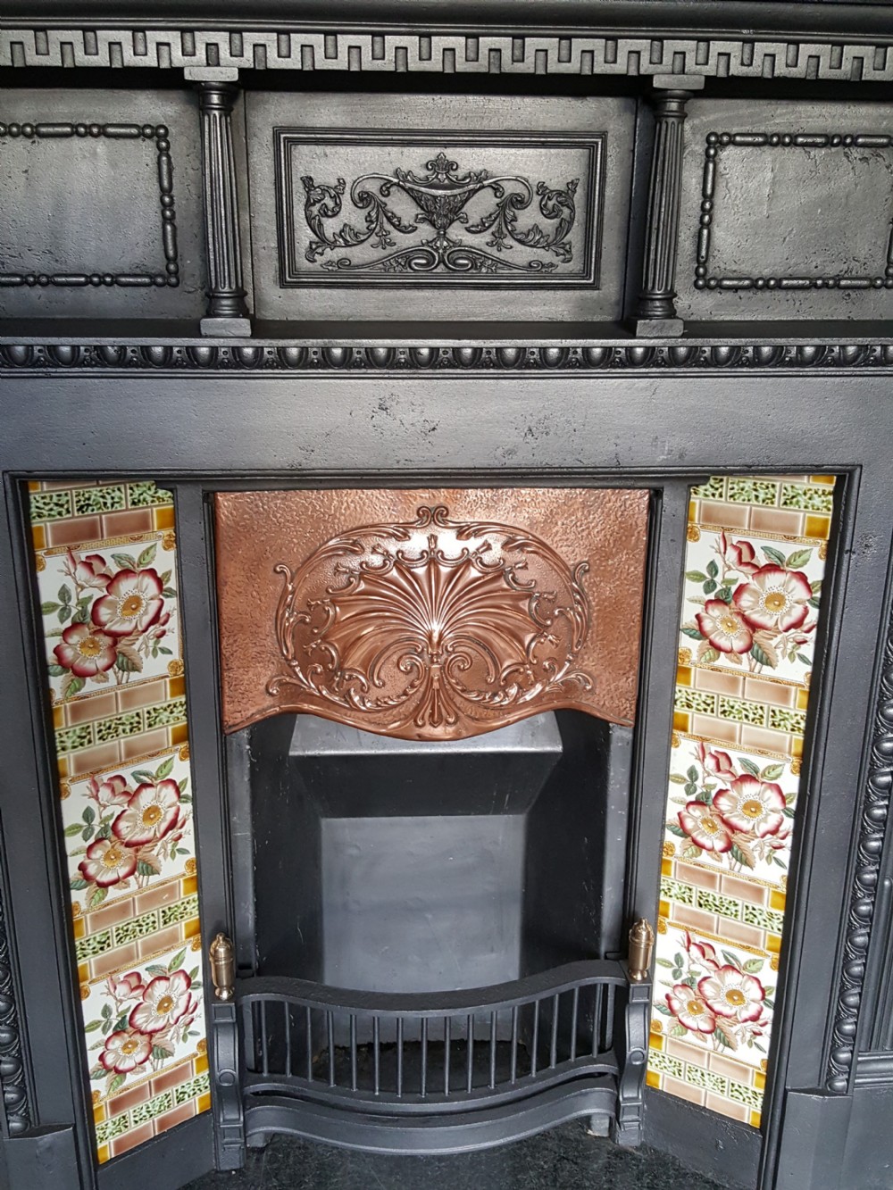 Victorian Cast Iron Tiled Fireplace View II