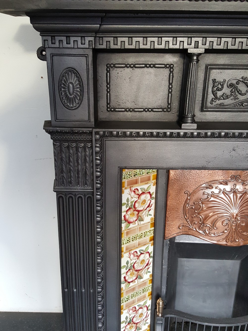 Victorian Cast Iron Tiled Fireplace View III