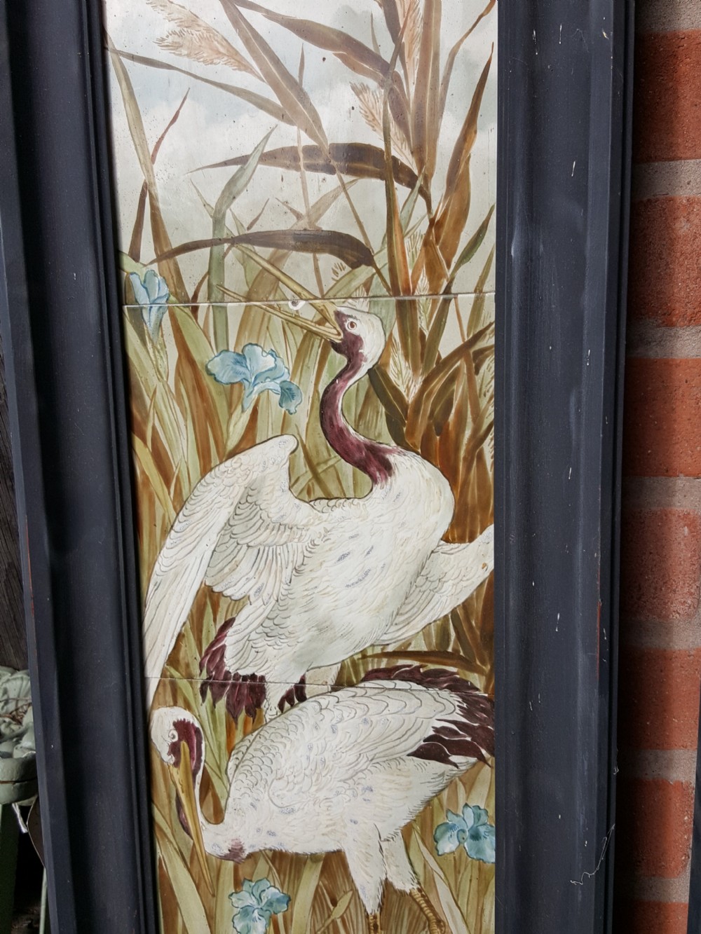 SA075 Minton Hollins & Co. Hand Painted Bird Design 8 inch Panel Tiles View IV