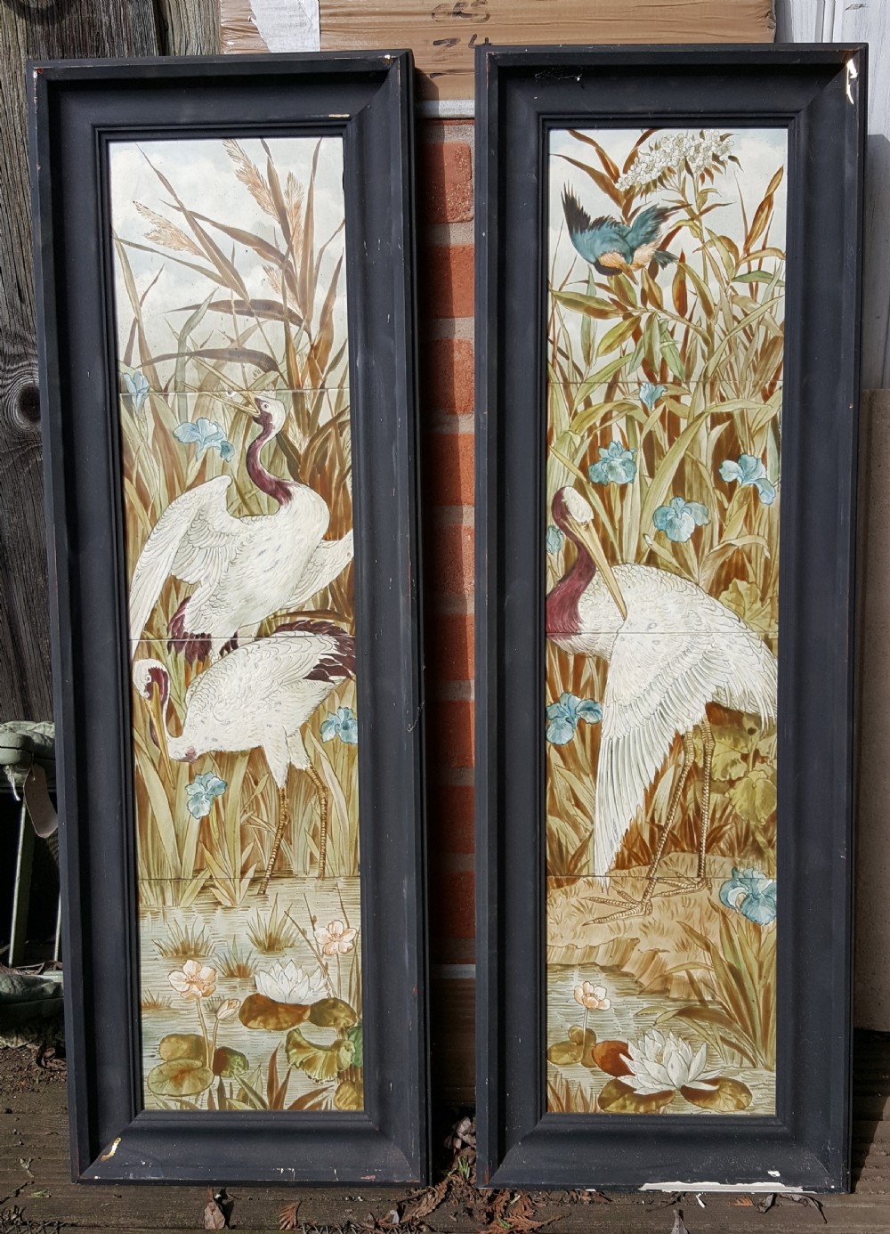 SA075 Minton Hollins & Co. Hand Painted Bird Design 8 inch Panel Tiles View VII