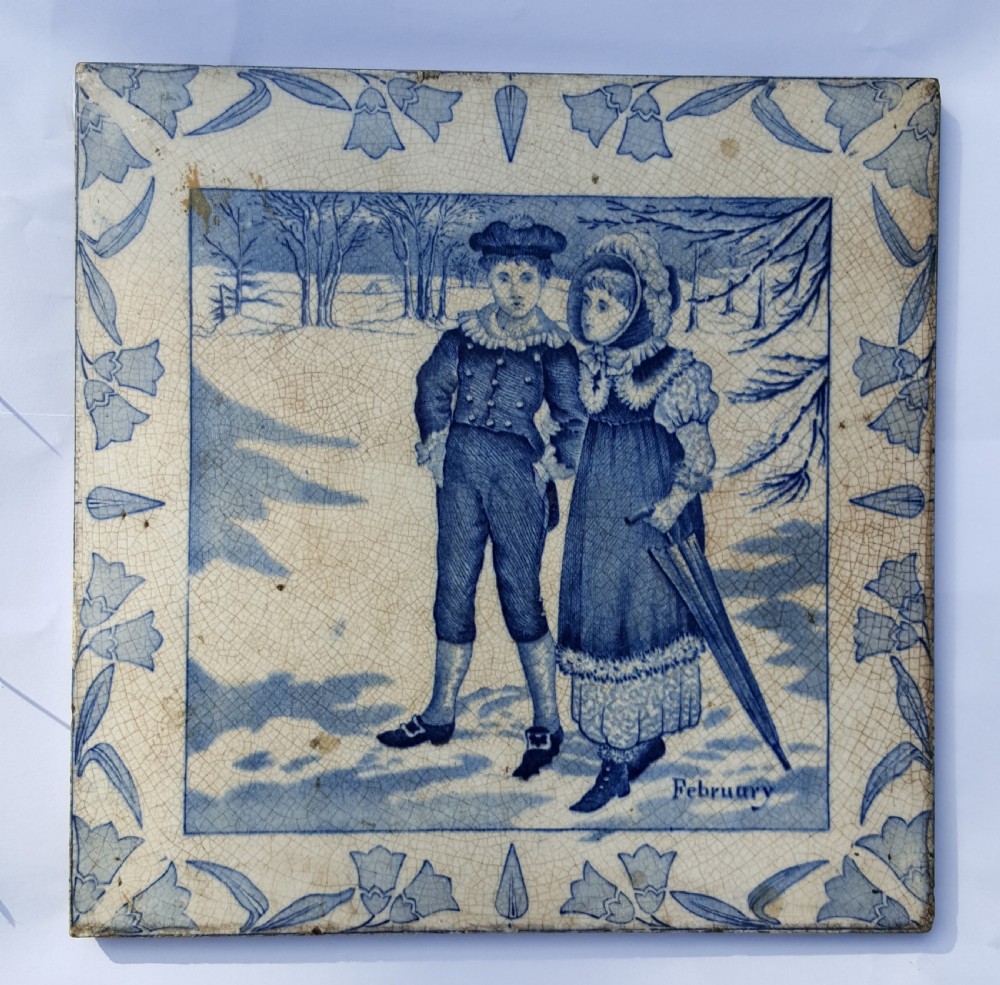 Victorian Wedgwood & Sons Tile (February)