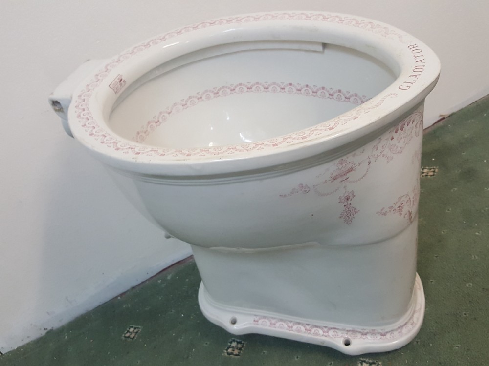 Antique Victorian Decorative Pink Toilet View III