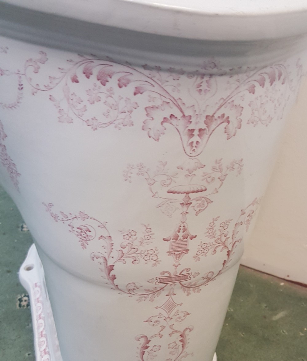 Antique Victorian Decorative Pink Toilet View V