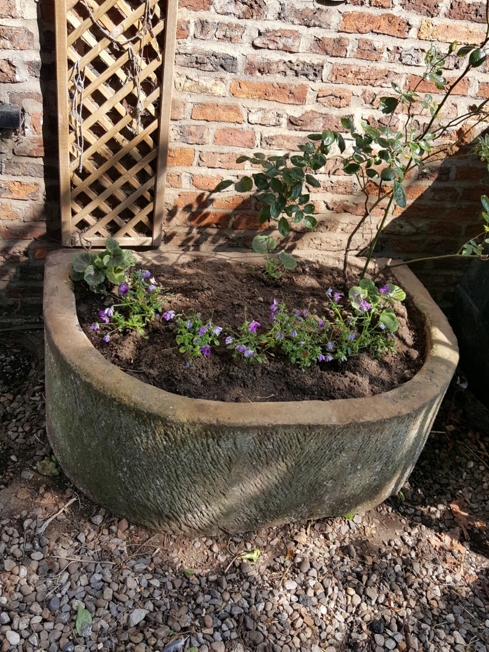 Early Victorian Sandstone D shape Trough View III