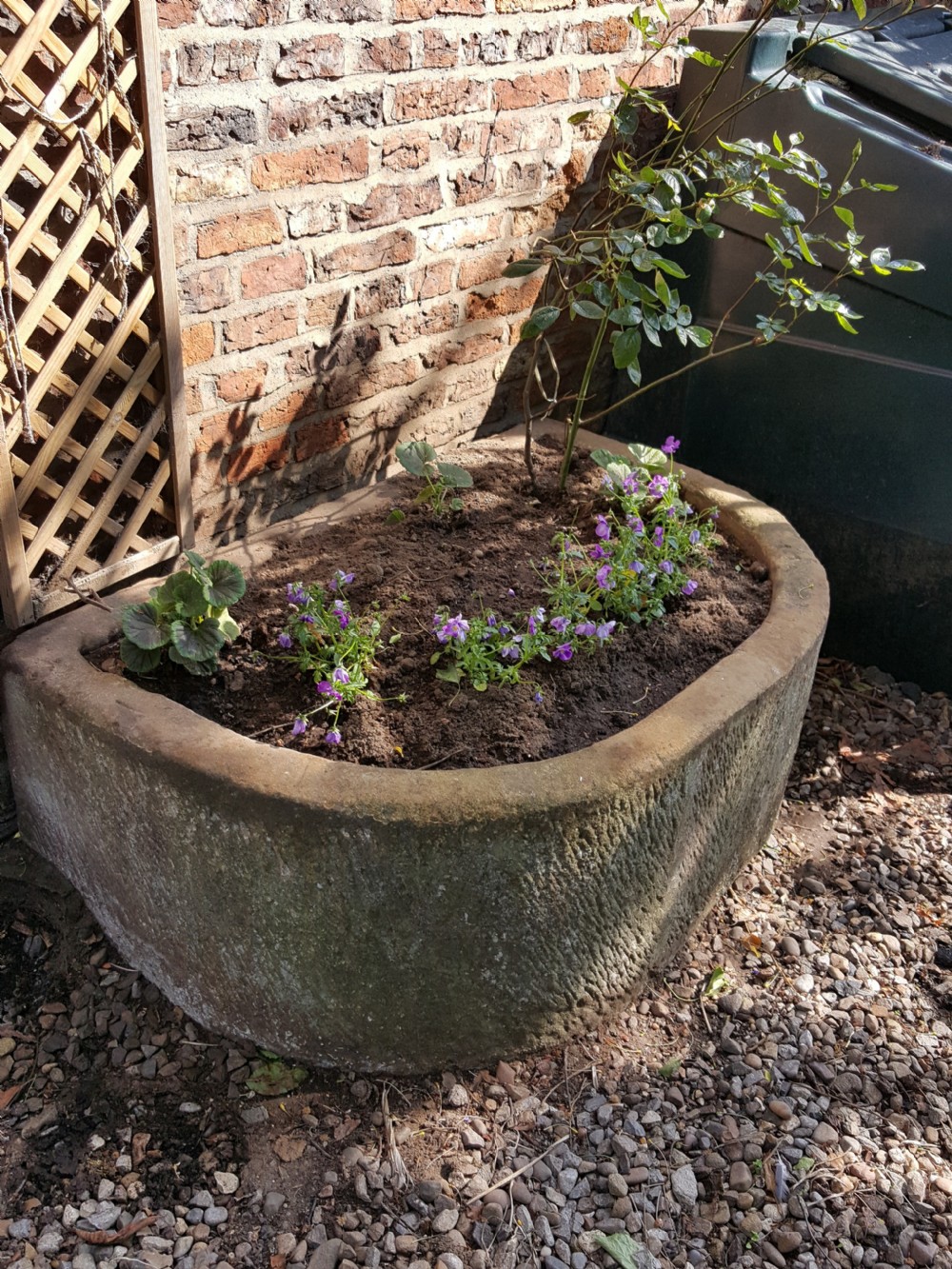 Early Victorian Sandstone D shape Trough View IV