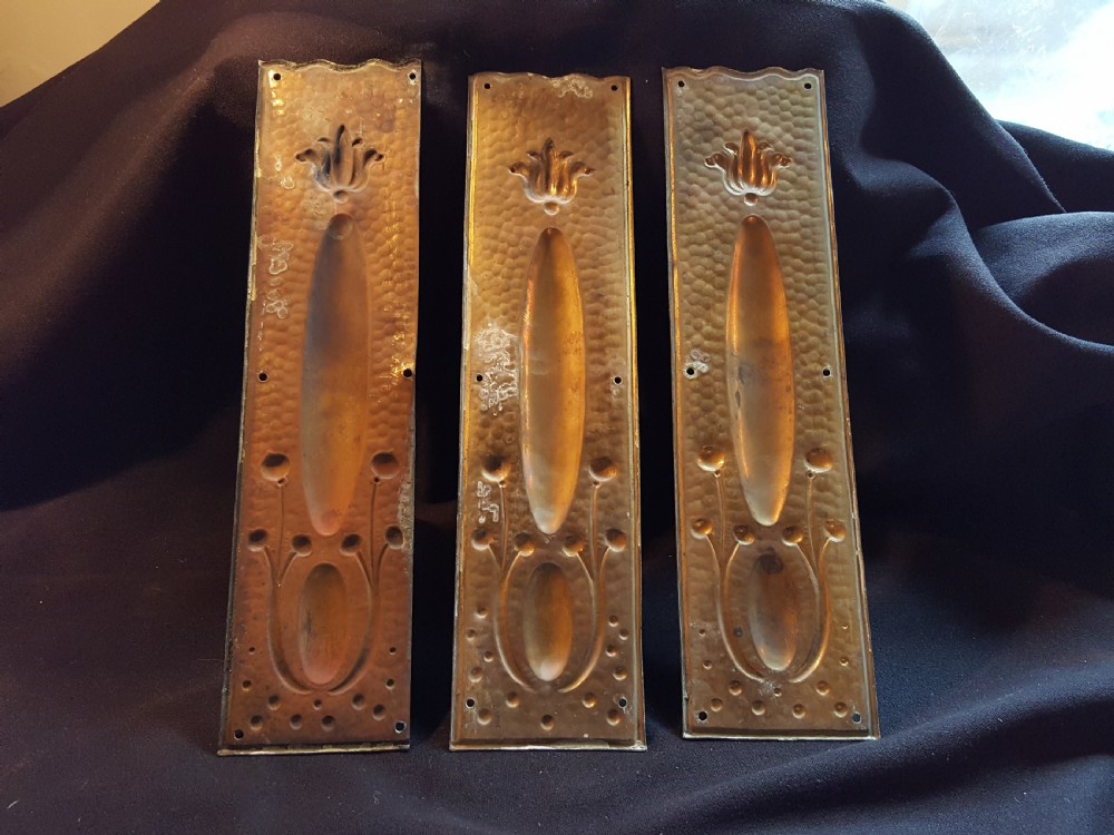 Brass Art Nouveau Finger Plates (set of 3) View IV