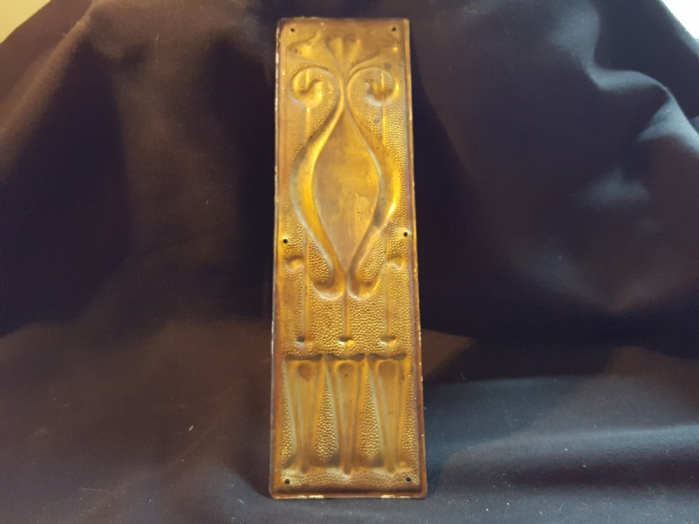 Single Brass Art Nouveau Finger Plate View II