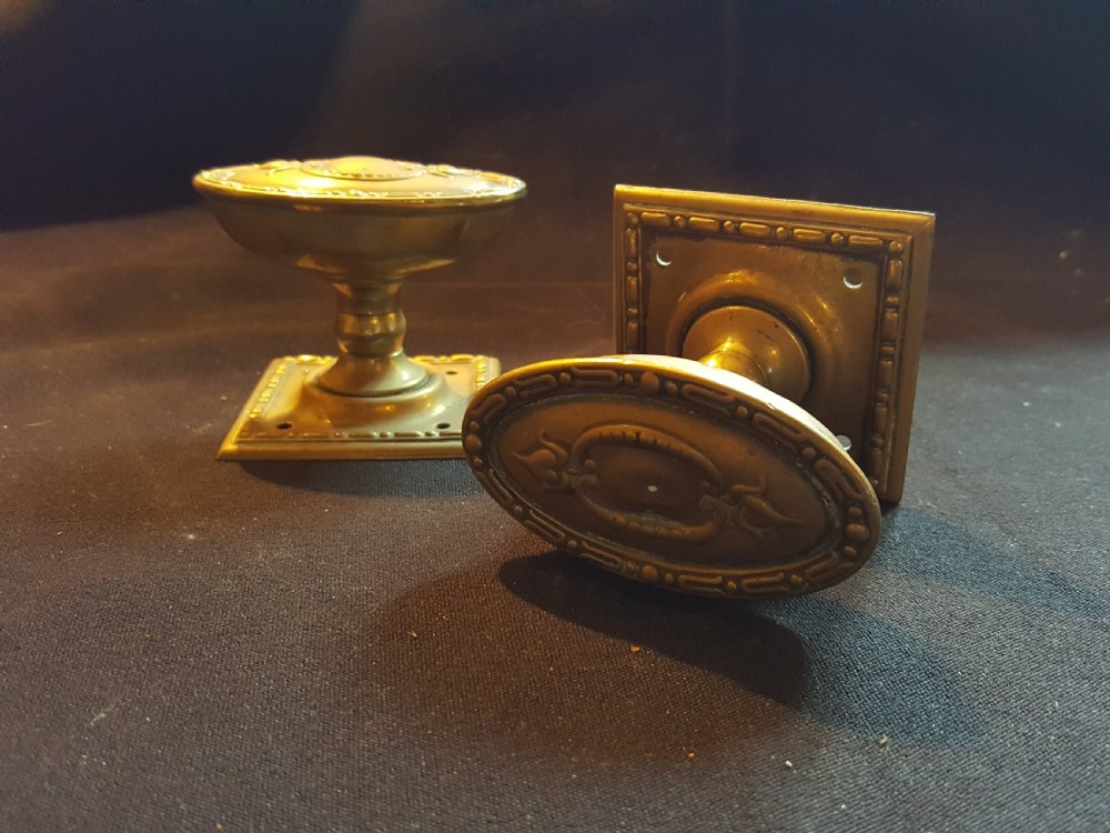 One Pair of Regency Brass Door Knobs.