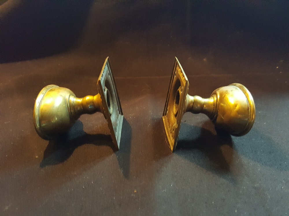 One Pair of Regency Brass Door Knobs. View II