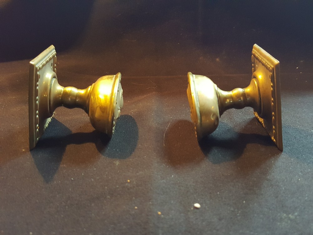 One Pair of Regency Brass Door Knobs. View III