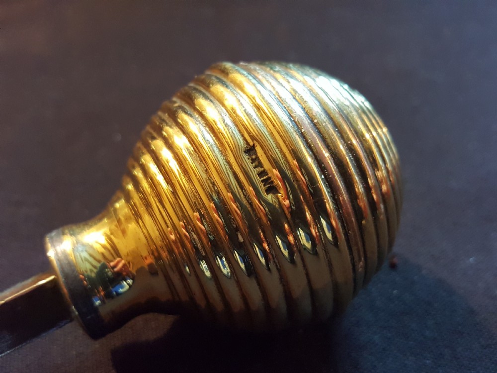 Pair of Brass Victorian Beehive Rim-Lock Door Knobs View III