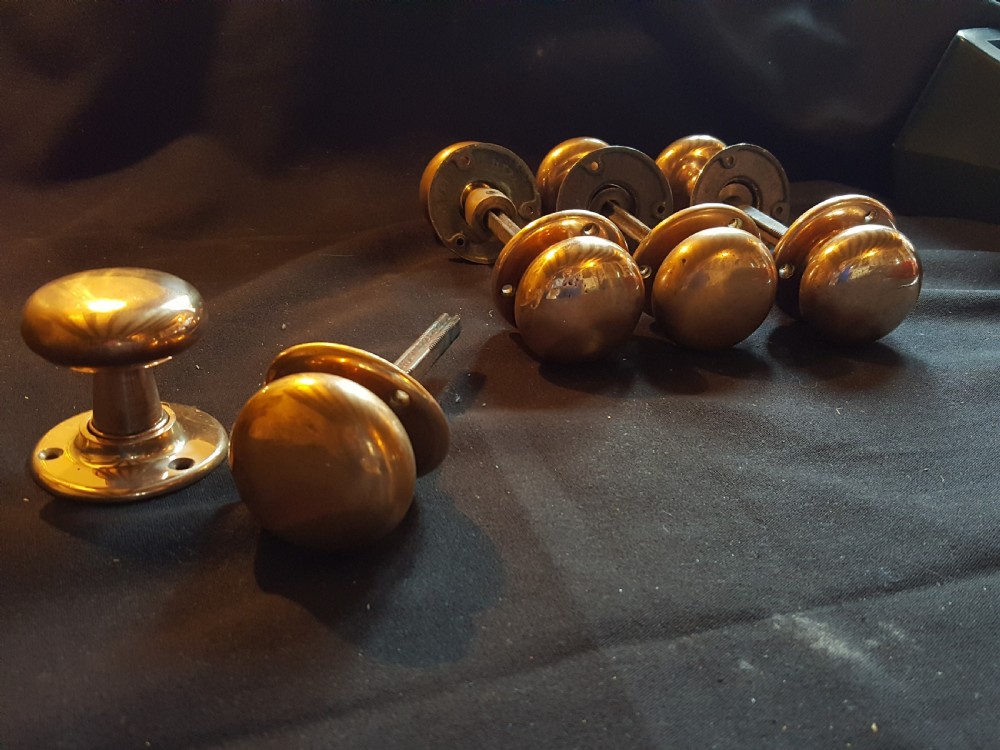 Four Pairs of Edwardian Bronze Door Knobs