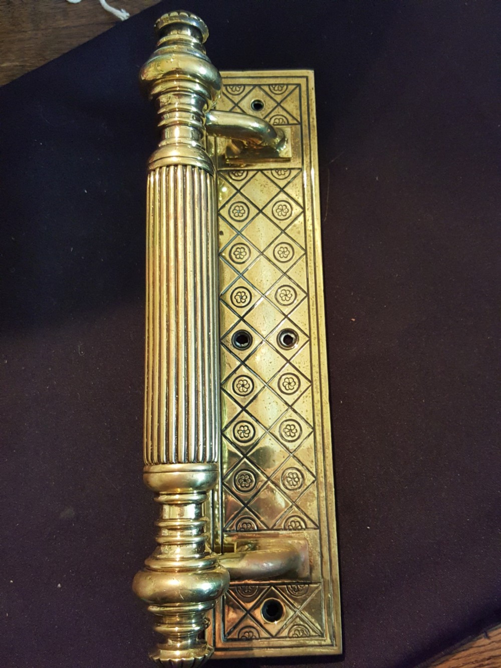 Single Brass Victorian Door Pull Handle.