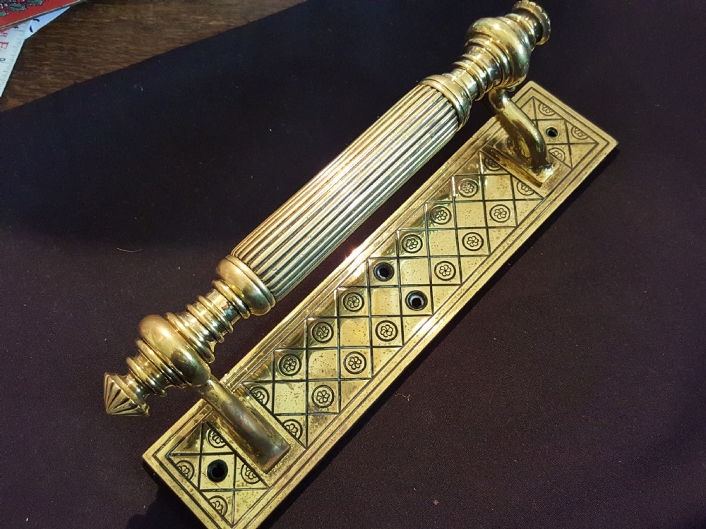 Single Brass Victorian Door Pull Handle. View II