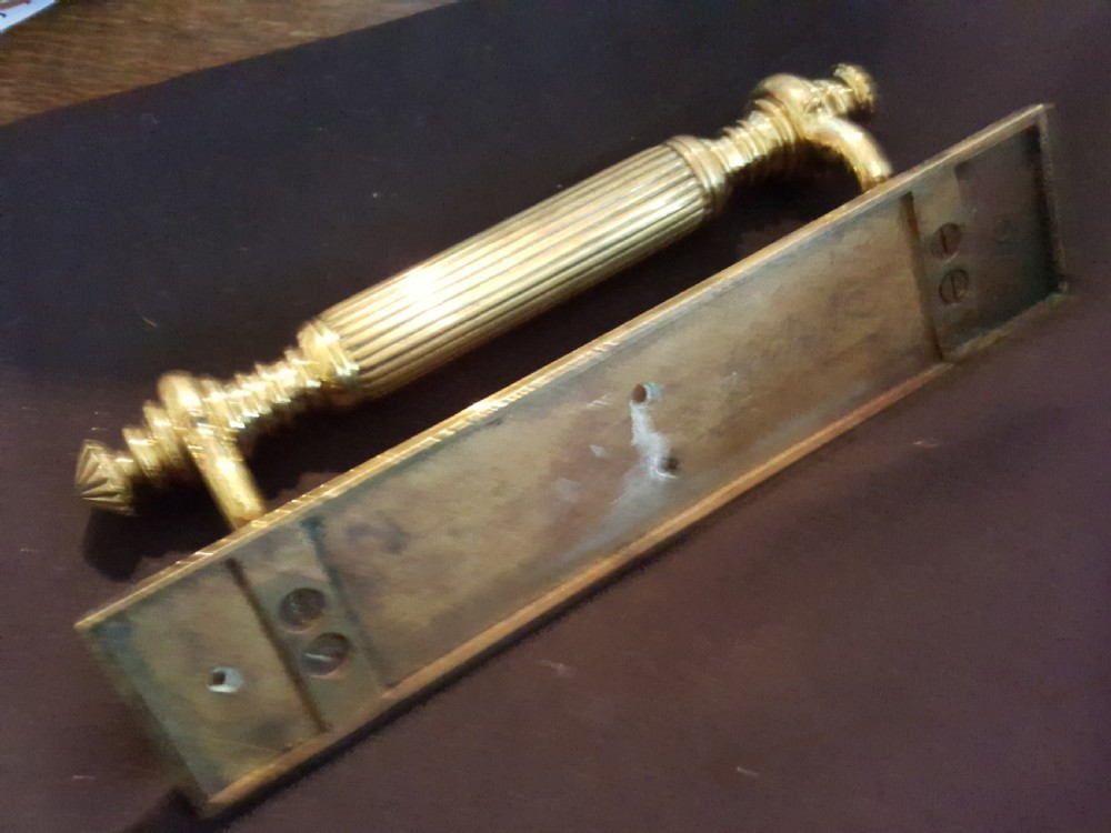 Single Brass Victorian Door Pull Handle. View IV
