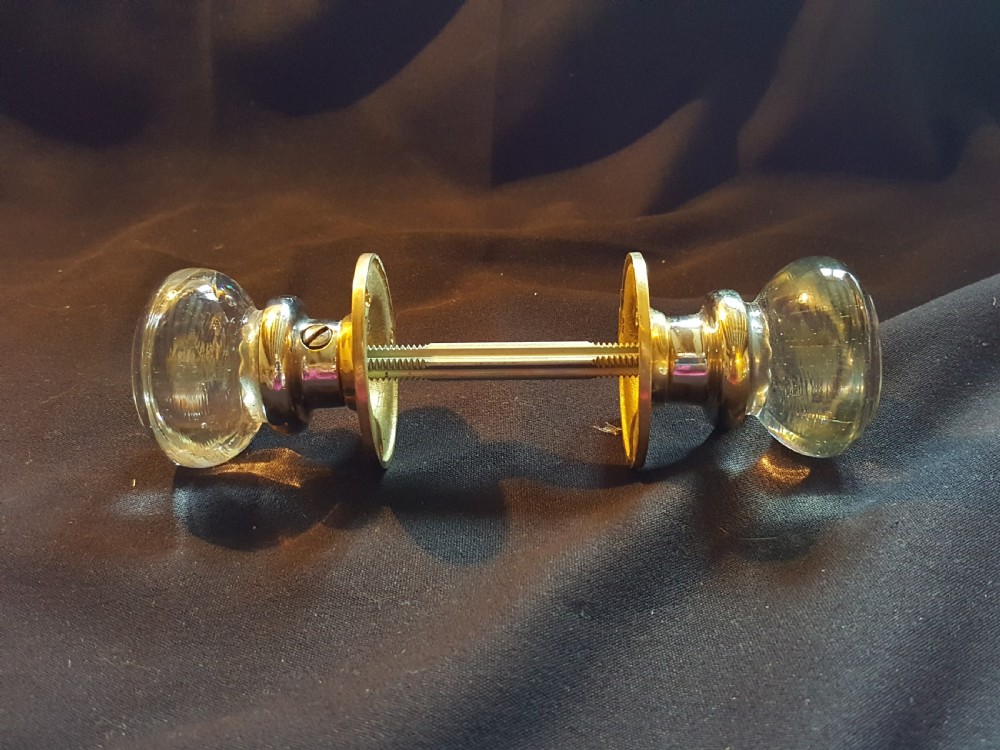 One Pair of Victorian Clear Glass Door Knobs View II