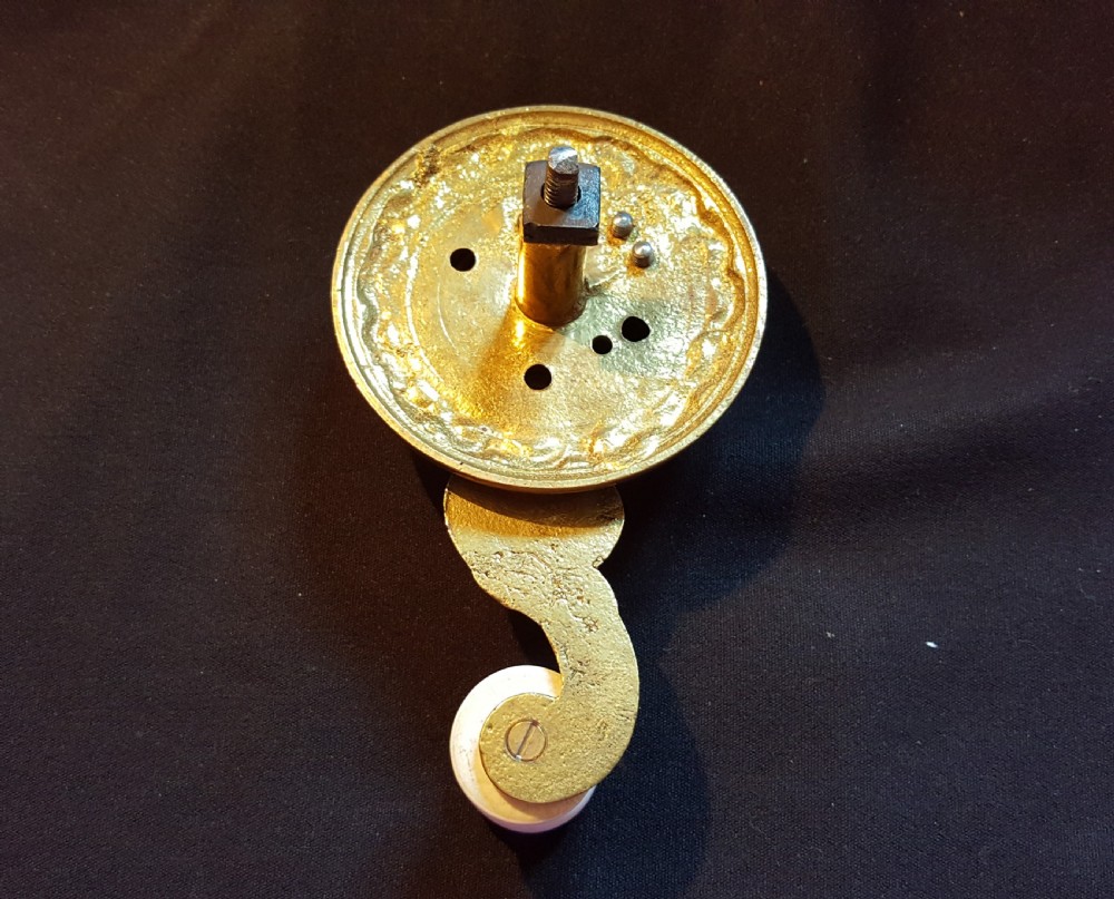 Ornate Victorian Brass & Ceramic Door Bell Ringer. View IV